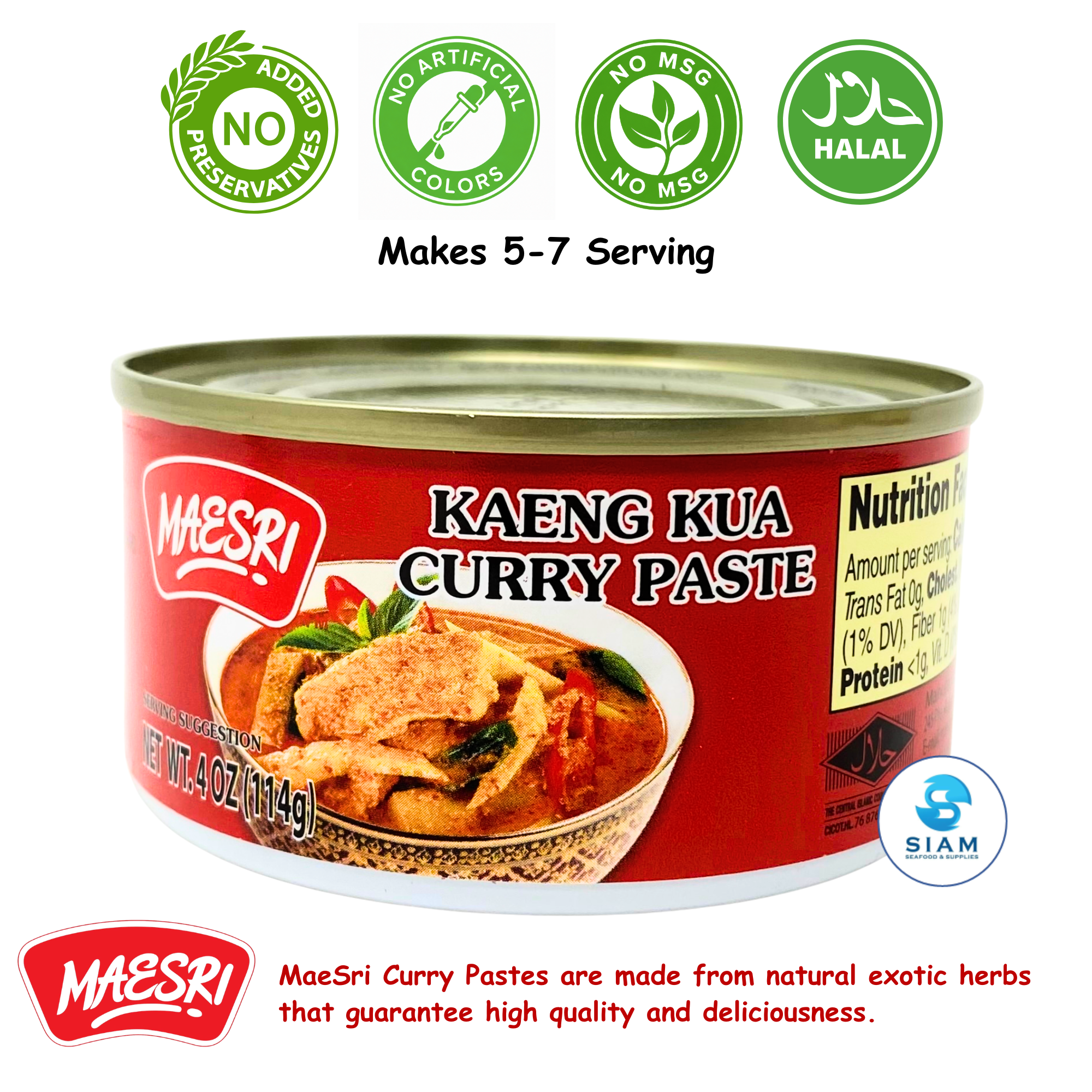 MaeSri Kaeng Kua Curry Paste (4 oz) น้ำพริกแกงคั่ว แม่ศรี