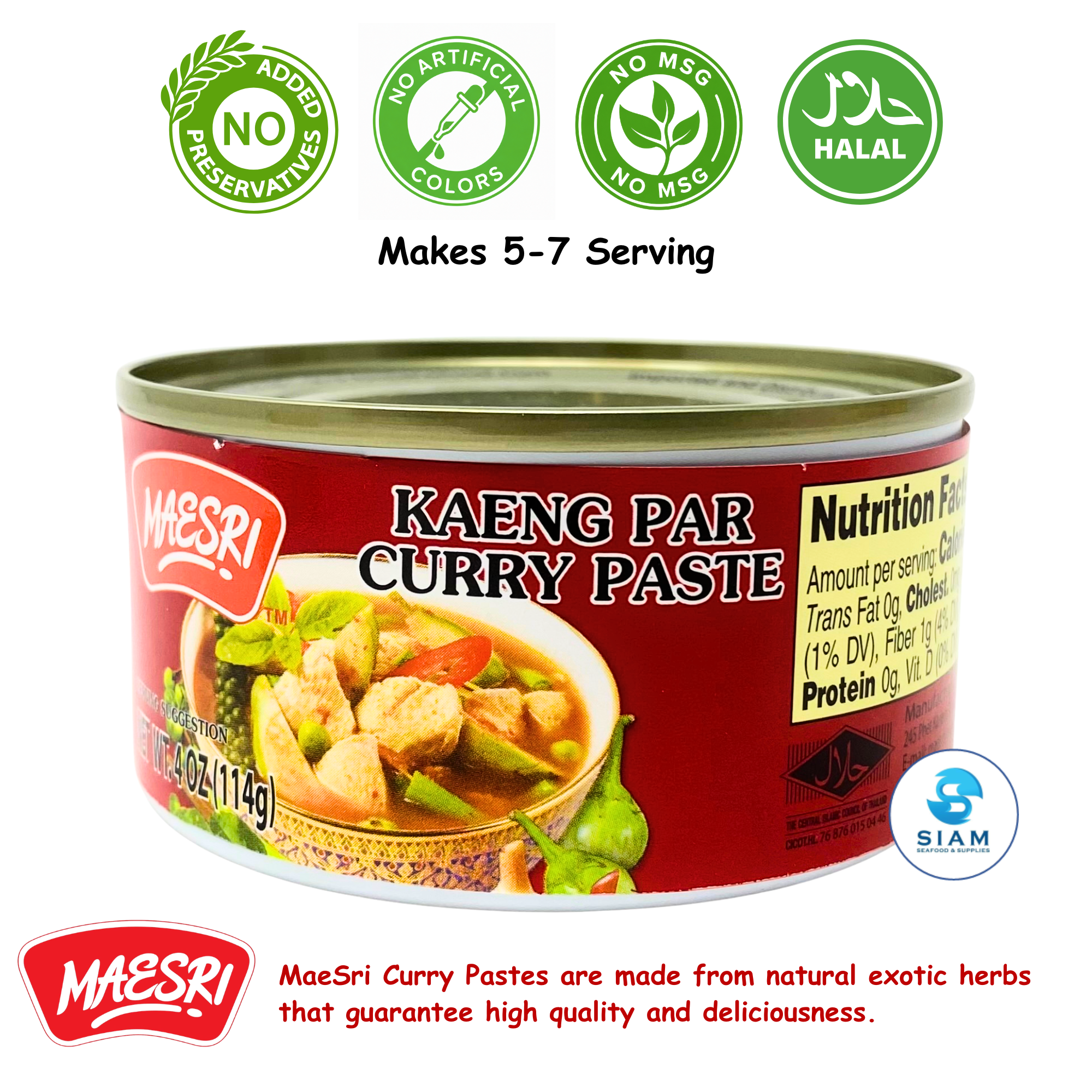 MaeSri Kaeng Par Curry Paste (4 oz) น้ำพริกแกงป่า แม่ศรี