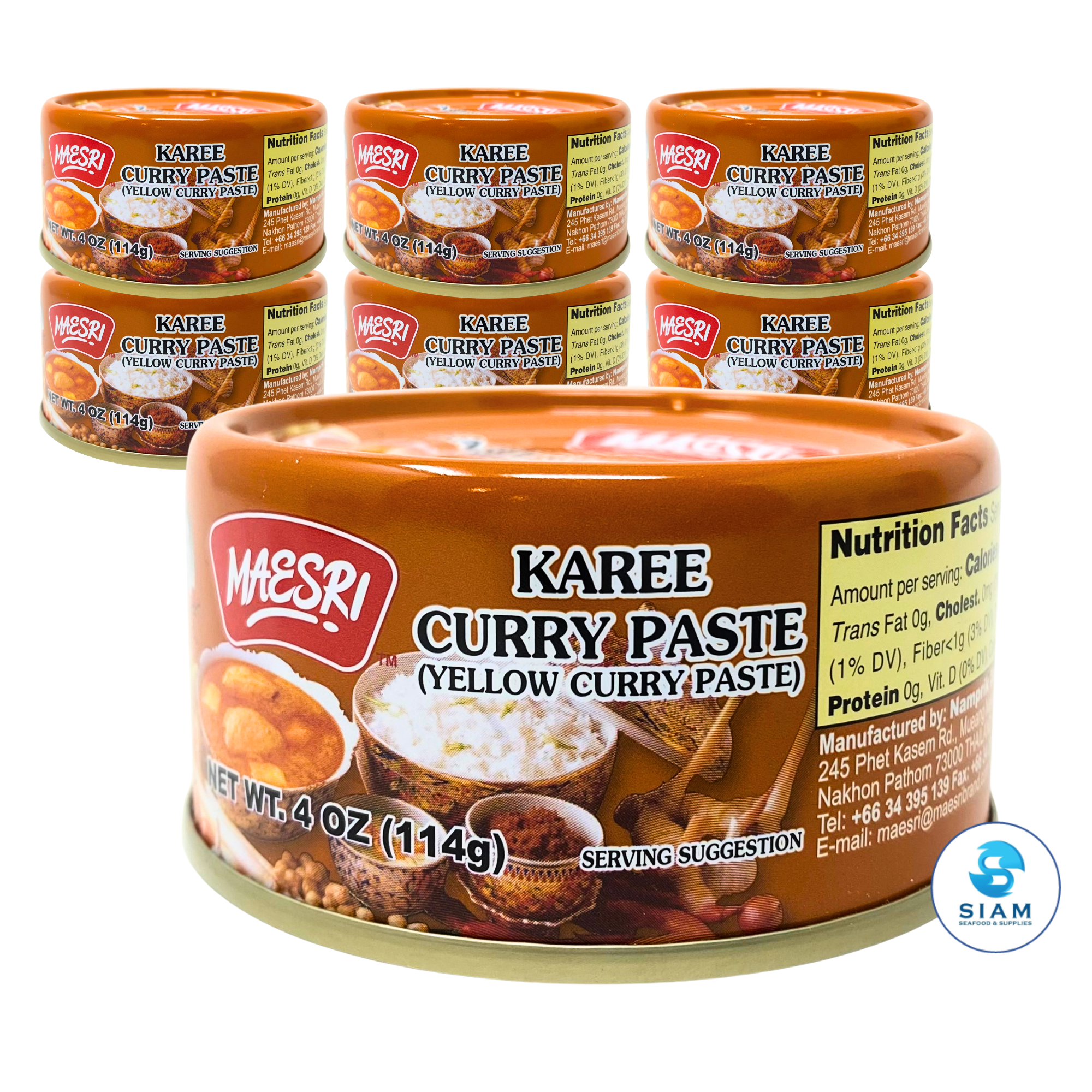 MaeSri Karee Curry Paste, Vegan (4 oz) น้ำพริกแกงกะหรี่ แม่ศรี