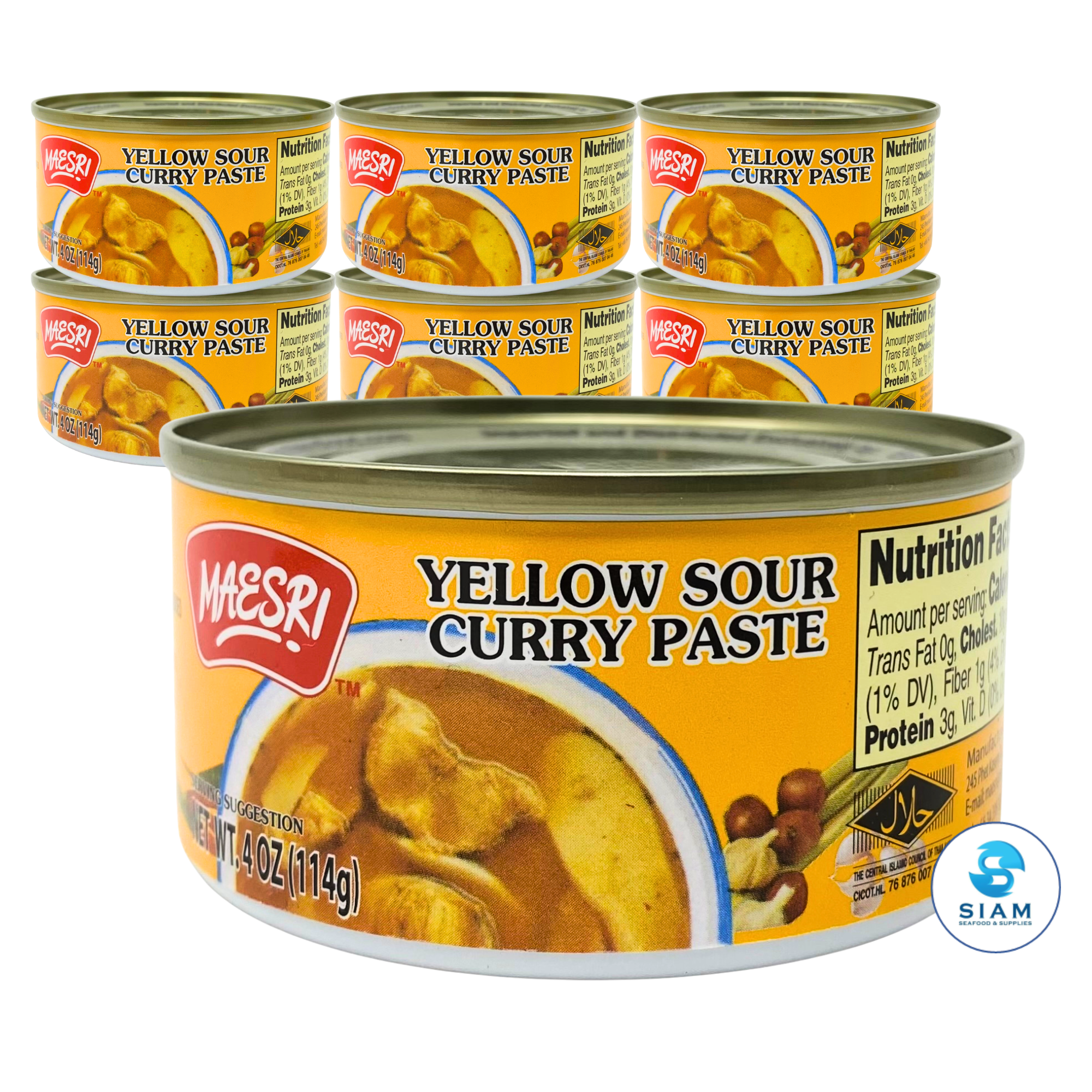 MaeSri Yellow Sour Curry Paste (Kaeng Lueang) (4 oz) น้ำพริกแกงเหลือง แม่ศรี