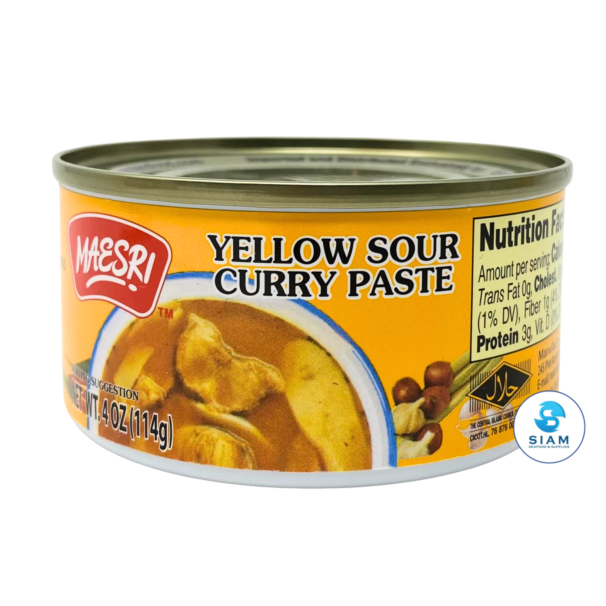 MaeSri Yellow Sour Curry Paste (Kaeng Lueang) (4 oz) น้ำพริกแกงเหลือง แม่ศรี