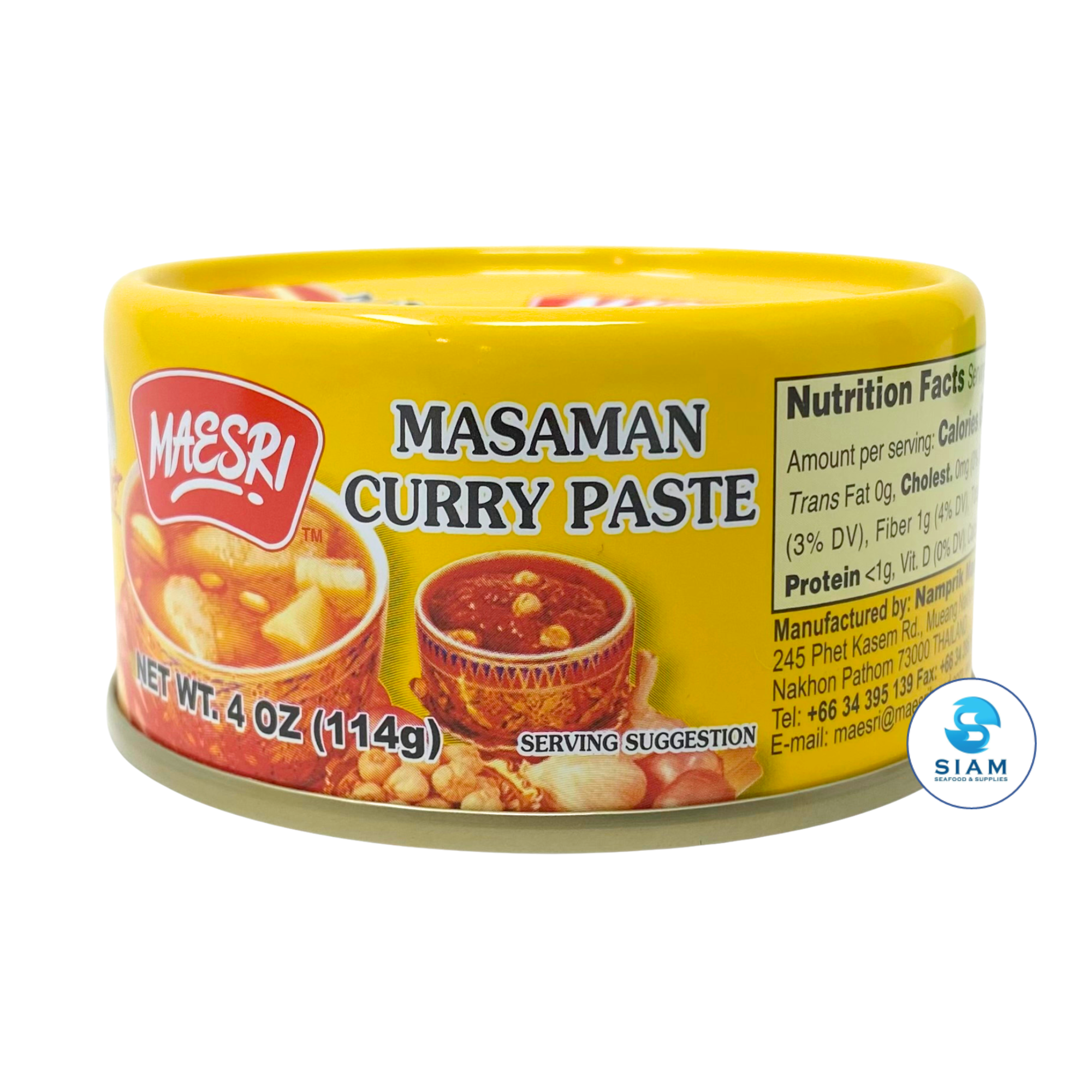 MaeSri Massaman Curry Paste, Vegan & Gluten-Free (4 oz) น้ำพริกแกงมัสมั่น แม่ศรี