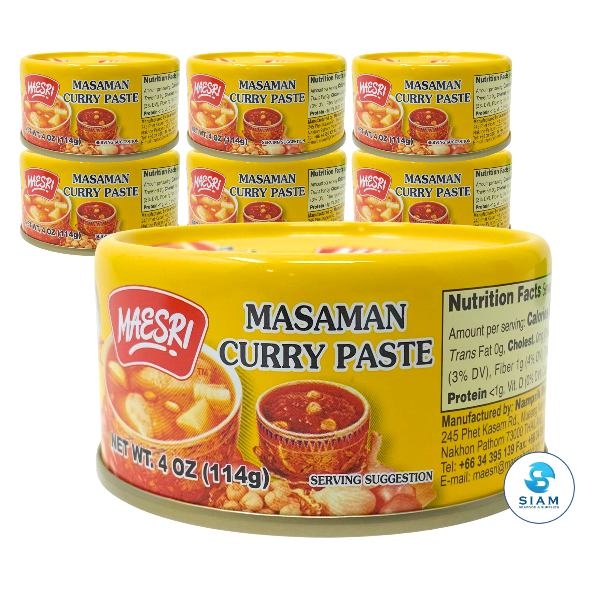 MaeSri Massaman Curry Paste, Vegan & Gluten-Free (4 oz) น้ำพริกแกงมัสมั่น แม่ศรี