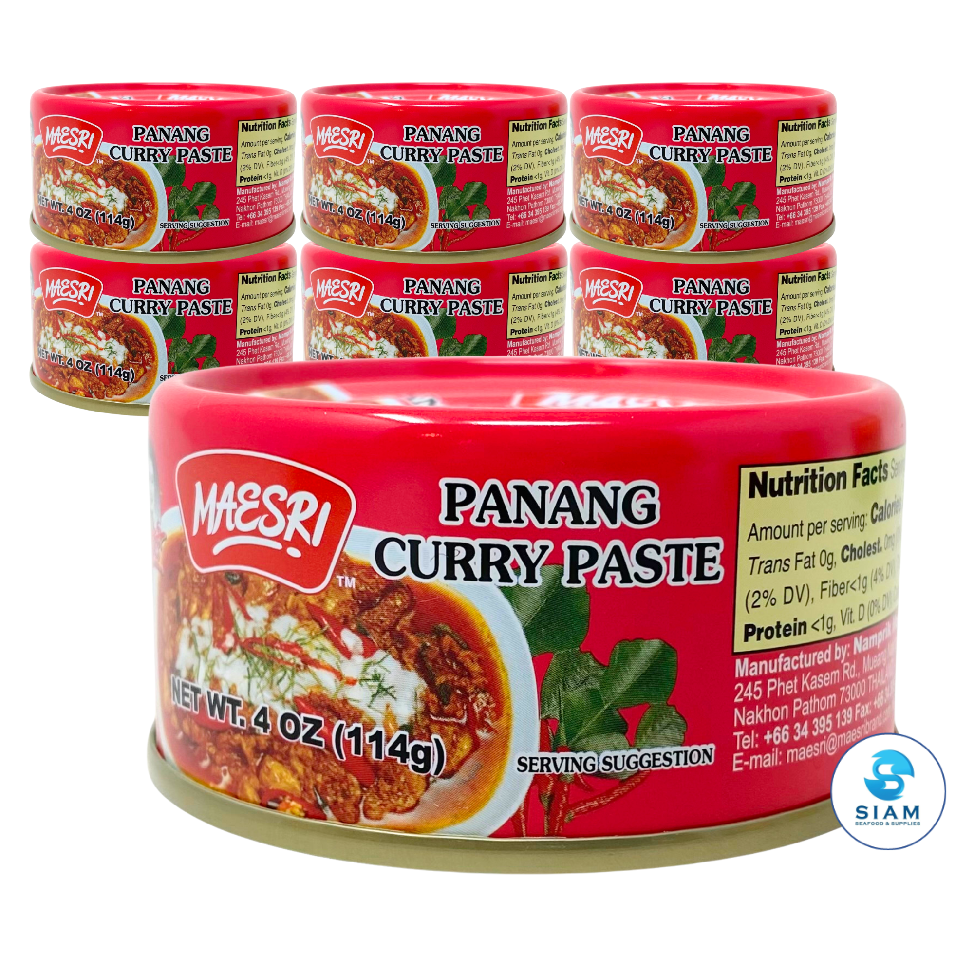 MaeSri Panang Curry Paste, Vegan & Gluten-Free (4 oz) น้ำพริกแกงพะแนง แม่ศรี