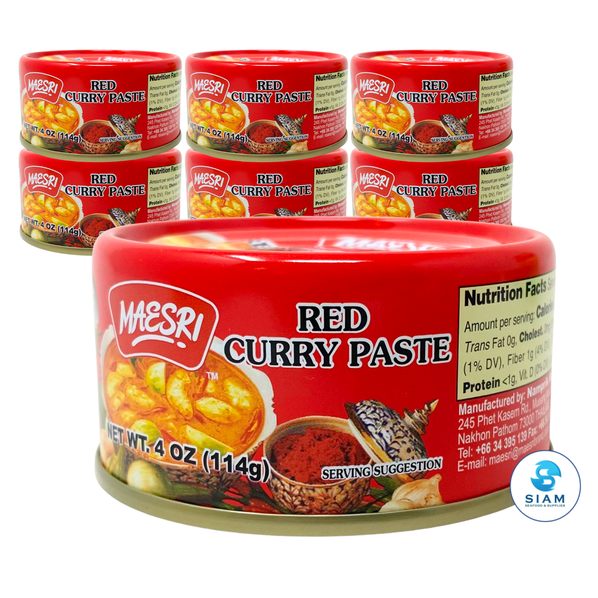 MaeSri Red Curry Paste, Vegan & Gluten-Free (4 oz) น้ำพริกแกงแดง แม่ศรี