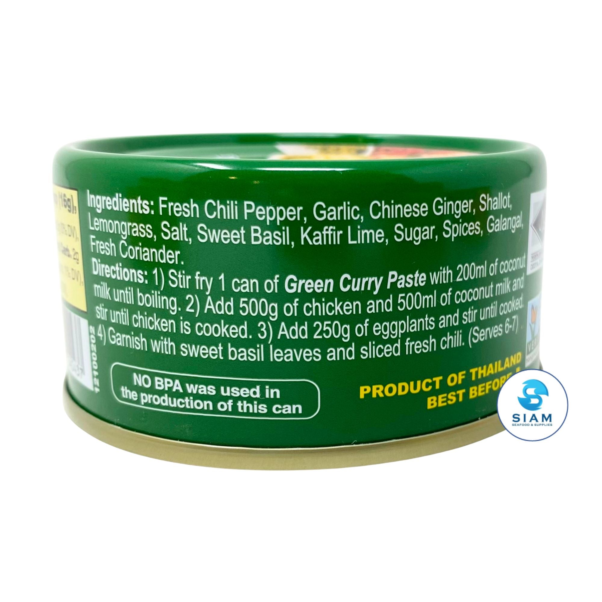 MaeSri Green Curry Paste, Vegan & Gluten-Free (4 oz) น้ำพริกแกงเขียวหวาน แม่ศรี