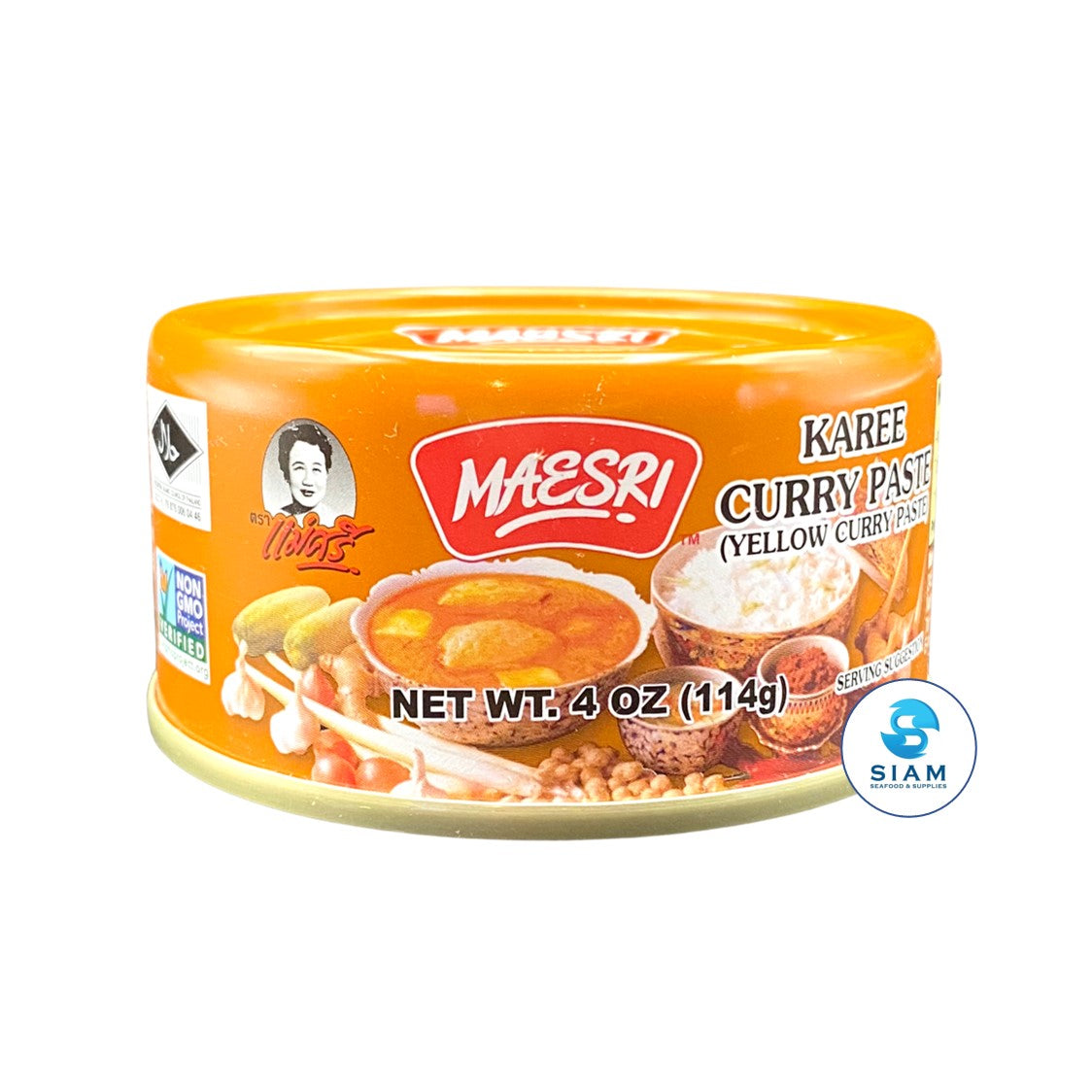 MaeSri Karee Curry Paste, Vegan (4 oz) น้ำพริกแกงกะหรี่ แม่ศรี