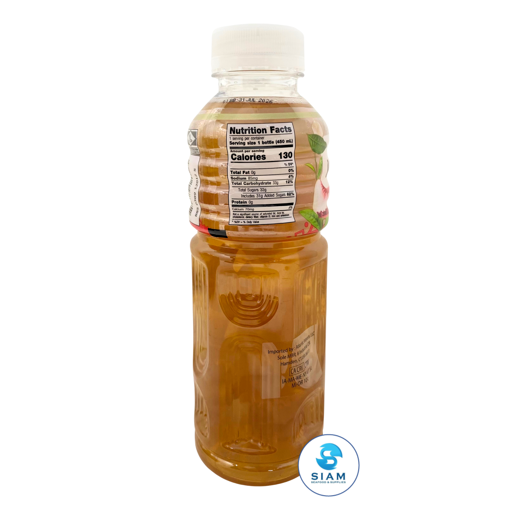 Mogu Mogu Peach Flavored Ice Tea with Nata de Coco 450 mL (15.22 oz) โมกุ โมกุ ชาพีชผสมวุ้นมะพร้าว