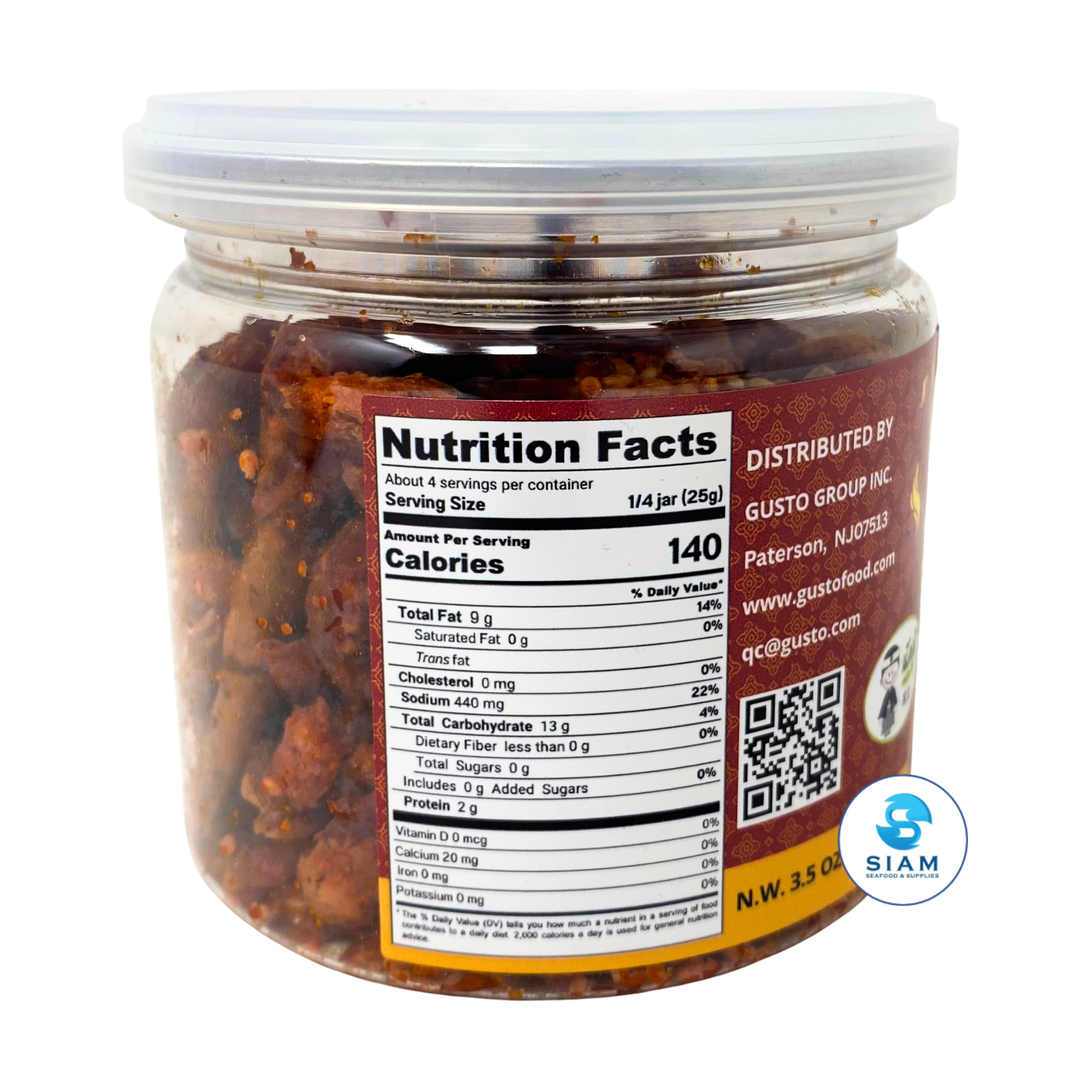 Nak Su Thai Crispy Chili, Original Flavor (3.5 oz) พริกทอด รสออริจินอล ตรานักสู้