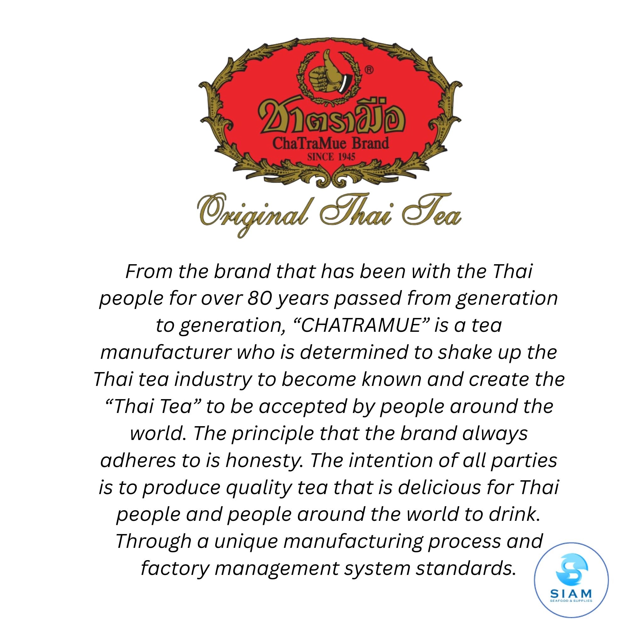 ChaTraMue Thai Tea Mix, Thai Beverage (14.1 oz) ชาตรามือ ชาผงปรุงสำเร็จ