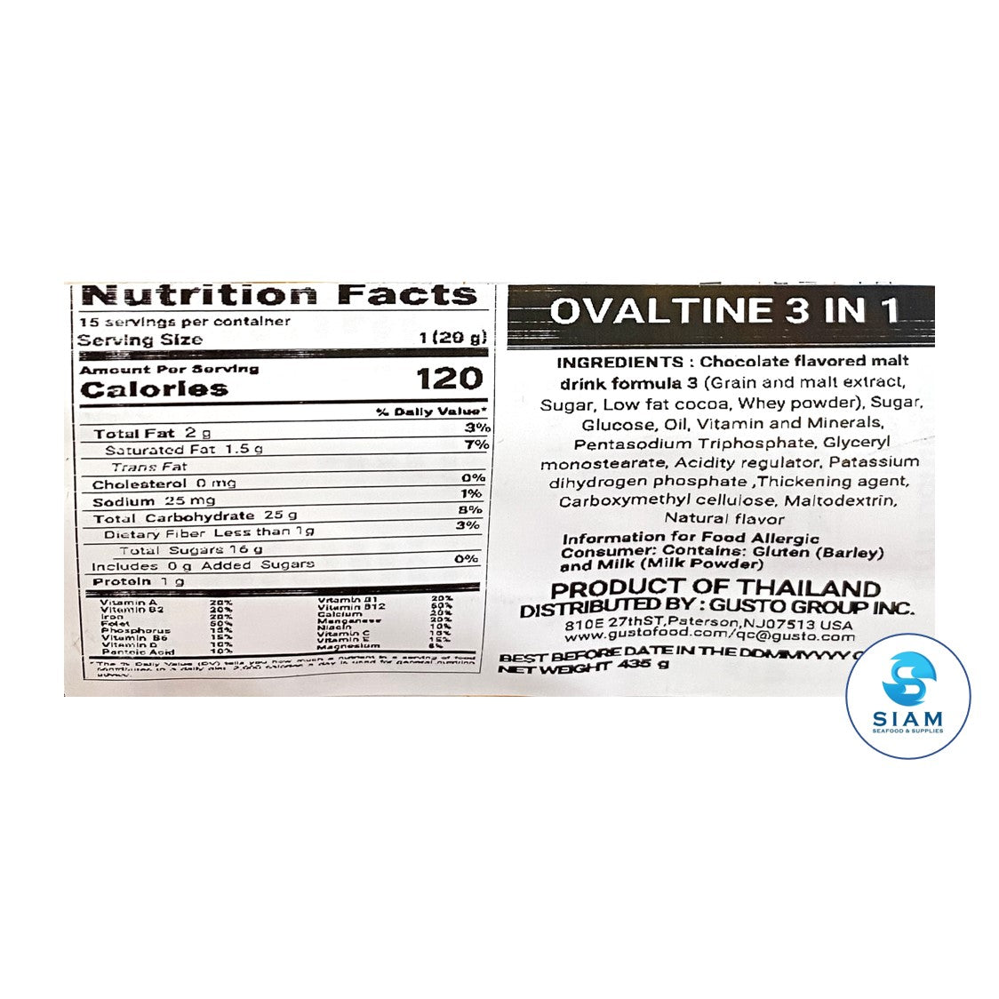 Ovaltine 3-in-1 Chocolate Malt Beverage, Added Calcium Formula (Pack of 15 packets, 15.34 oz) โอวัลติน เครื่องดื่มมอลต์สกัดรสช็อกโกแลตปรุงสำเร็จ สูตรผสมแคลเซียม