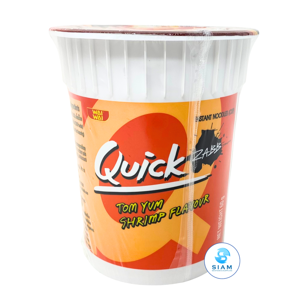 (3-Pack) Wai Wai Quick Cup Instant Noodles, Tom Yum Shrimp Flavor (2.1 oz) ไวไว ควิก รสต้มยำกุ้ง แบบถ้วย