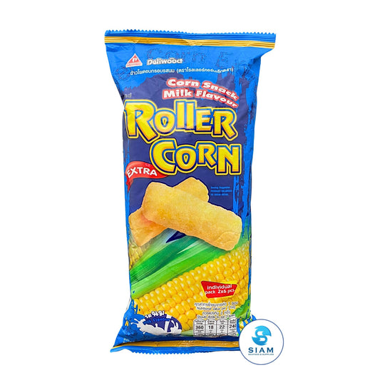 Corn Snack, Milk Flavor - Roller Corn Extra (2.29 oz) ข้าวโพดอบกรอบ รสนม ตราโรลเลอร์คอร์นเอ็กตรา 📦shippable