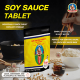 DEK SOM BOON Soy Sauce Tablet, Vegan, Ideal for Camping & Traveling (12 Tablets-2.12 oz) ซีอิ้วเม็ด ตราเด็กสมบูรณ์