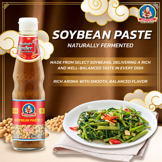 DEK SOM BOON Soybean Paste A 350g, Vegan, PET Bottle (12.35 oz) เต้าเจี้ยวสูตร 1 ตราเด็กสมบูรณ์ แบบขวดพลาสติก PET