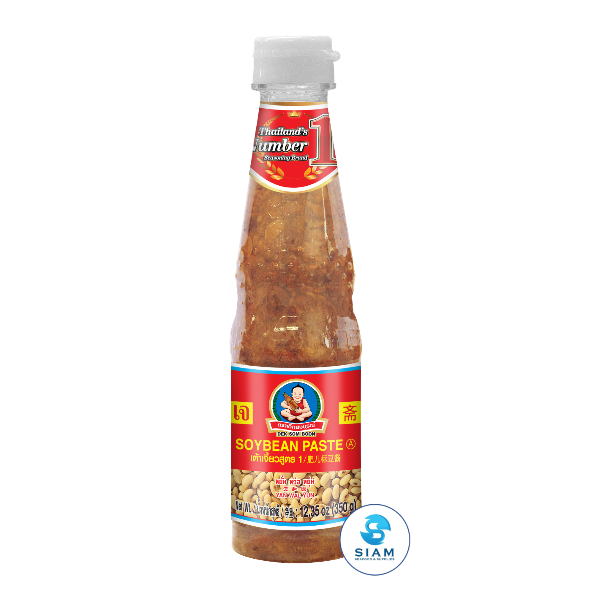 DEK SOM BOON Soybean Paste A 350g, Vegan, PET Bottle (12.35 oz) เต้าเจี้ยวสูตร 1 ตราเด็กสมบูรณ์ แบบขวดพลาสติก PET
