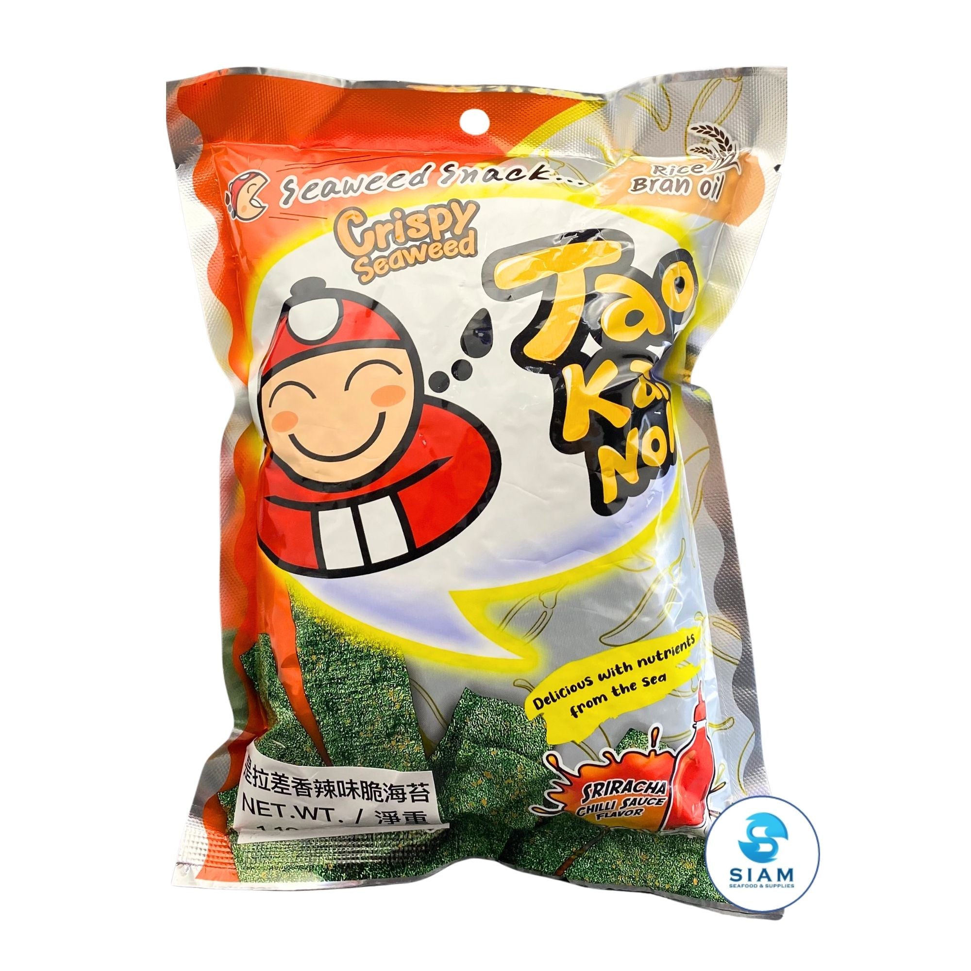 Tao Kae Noi Crispy Seaweed Snack, Sriracha Flavor (1.12 oz) สาหร่ายทอดเถ้าแก่น้อย รสซอสพริกศรีราชา