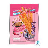 TARO BRAND Spicy Sauce Coated Thai Fish Snack 18g, Korean Spicy Carbonara Flavor (0.6 oz) ปลาสวรรค์ ตราทาโร ชุบน้ำจิ้ม รสคาโบนาร่า เผ็ดเกาหลี (18g)