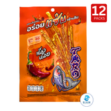 TARO BRAND Spicy Sauce Coated Thai Fish Snack 18g, Spicy Cuttlefish Flavor (0.6 oz) ปลาสวรรค์ ตราทาโร ชุบน้ำจิ้ม รสปลาหมึกเผ็ดน้อย (18g)