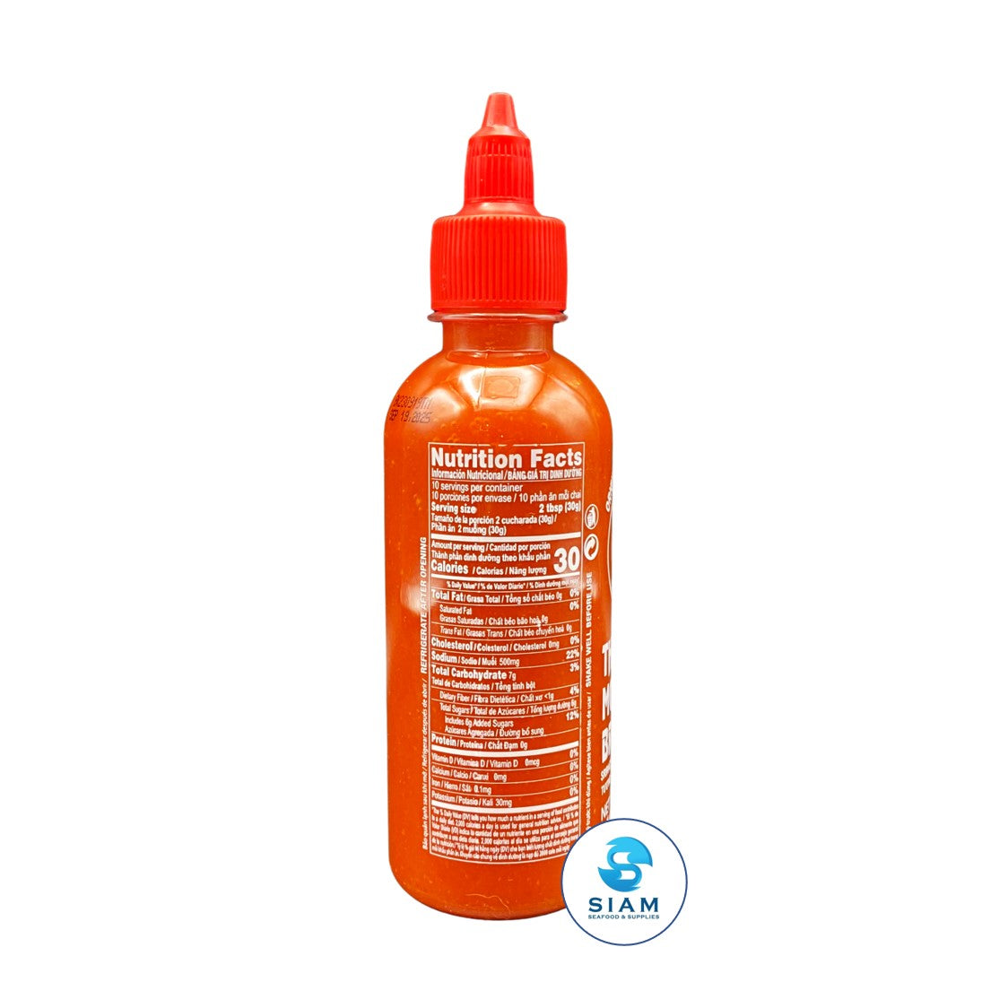 Three Mountains Brand Original Sriracha Chili Sauce, Hot (10 oz) ซอสพริกศรีราชา ตราสามภูเขา