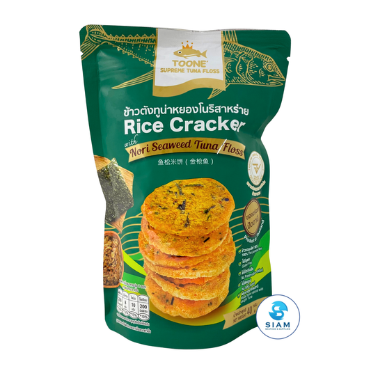 TOONE Thai Jasmine Rice Cracker with Nori Seaweed Tuna Floss (1.4 oz) ข้าวตังทูน่าหยองโนริสาหร่าย ตราทูนเน่