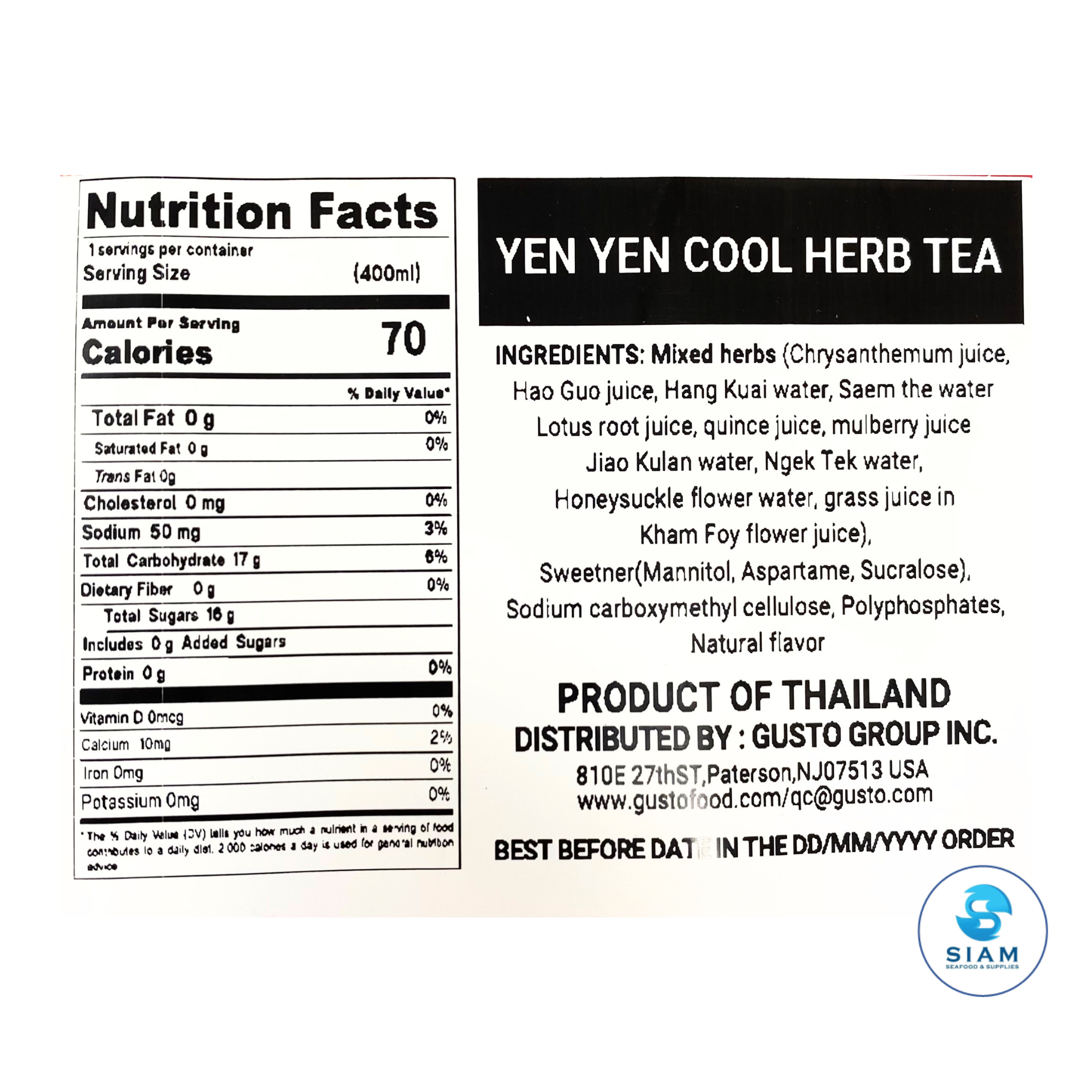 Yen Yen Cool Herb Drink with 12 Herbs by Ichitan 400ml (13.5 oz) เย็นเย็น น้ำจับเลี้ยง สมุนไพร 12 ชนิด โดยอิชิตัน
