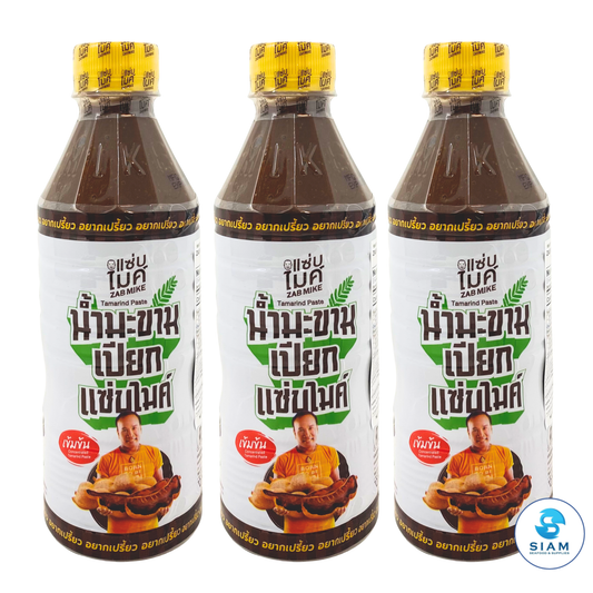 ZAB MIKE Concentrated Tamarind Paste for Thai, Lao & Asian Cooking 400 ml (13.52 fl oz) น้ำมะขามเปียก แซ่บไมค์