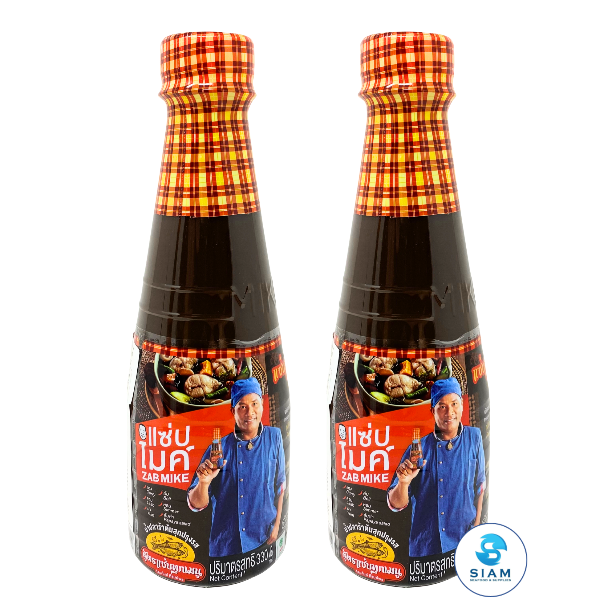 Zab Mike Pasteurized Thai Fermented Fish Sauce (Plara), All-Purpose Formular (11.16 oz) น้ำปลาร้าต้มสุกปรุงรส แซ่บไมค์ สูตรแซ่บทุกเมนู