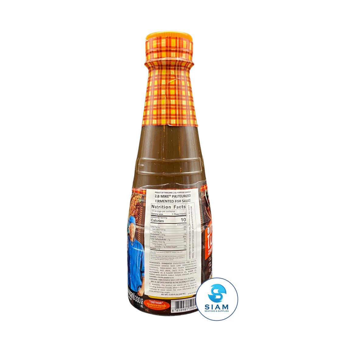 Zab Mike Pasteurized Thai Fermented Fish Sauce (Plara), All-Purpose Formular (11.16 oz) น้ำปลาร้าต้มสุกปรุงรส แซ่บไมค์ สูตรแซ่บทุกเมนู