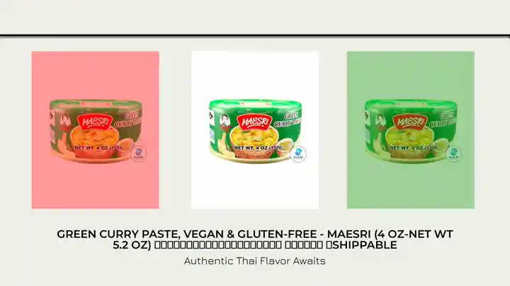 Green Curry Paste, Vegan &amp; Gluten-Free - MaeSri (4 oz-Net Wt 5.2 oz) น้ำพริกแกงเขียวหวาน แม่ศรี 📦shippable by@Outfy