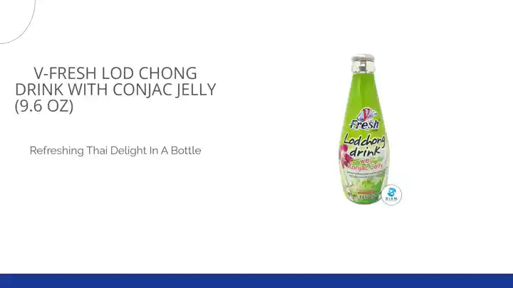 V-Fresh Lod Chong Drink with Conjac Jelly (9.6 oz) น้ำลอดช่องผสมเนื้อบุก วีเฟรช by@Outfy