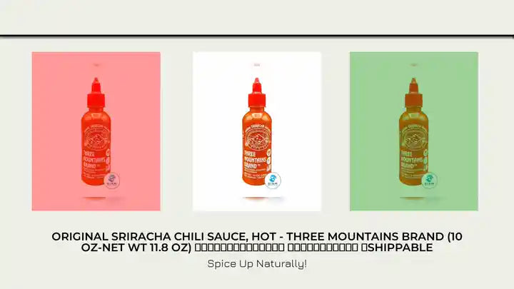 Original Sriracha Chili Sauce, Hot - Three Mountains Brand (10 oz-Net Wt 11.8 oz) ซอสพริกศรีราชา ตราสามภูเขา 📦shippable by@Outfy