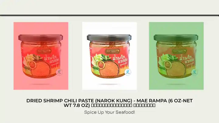 Dried Shrimp Chili Paste (Narok Kung) - Mae Rampa (6 oz-Net Wt 7.8 oz) น้ำพริกนรกกุ้ง แม่รัมภา by@Outfy