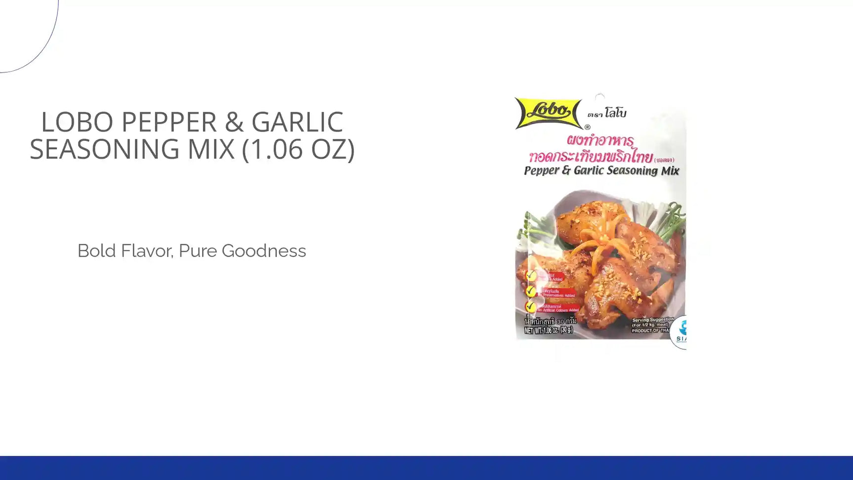 Lobo Pepper & Garlic Seasoning Mix (1.06 oz) ผงทำอาหารทอดกระเทียมพริกไทย ตราโลโบ by@Outfy