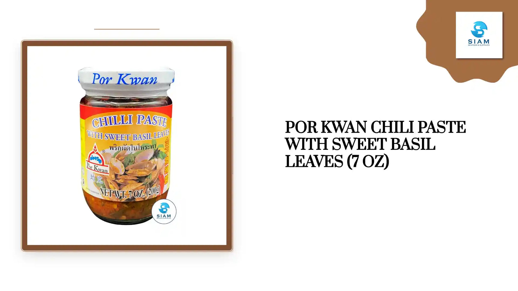 Por Kwan Chili Paste with Sweet Basil Leaves (7 oz) พริกผัดใบโหระพา พ่อขวัญ by@Outfy