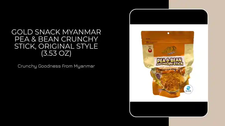 Gold Snack Myanmar Pea &amp; Bean Crunchy Stick, Original Style (3.53 oz) by@Outfy