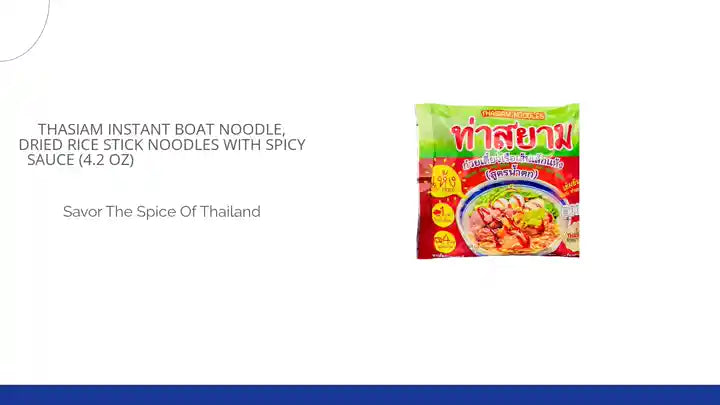 ThaSiam Instant Boat Noodle, Dried Rice Stick Noodles with Spicy Sauce (4.2 oz) ก๋วยเตี๋ยวเรือท่าสยาม เส้นเล็กแห้งสูตรน้ำตก by@Outfy