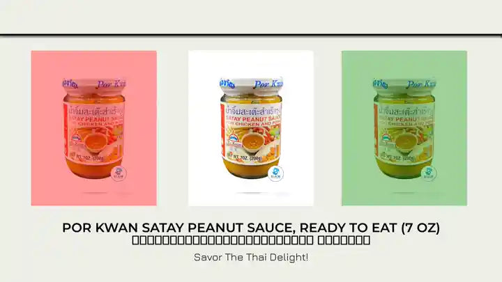 Por Kwan Satay Peanut Sauce, Ready to Eat (7 oz) น้ำจิ้มสะเต๊ะสำเร็จรูป พ่อขวัญ by@Outfy