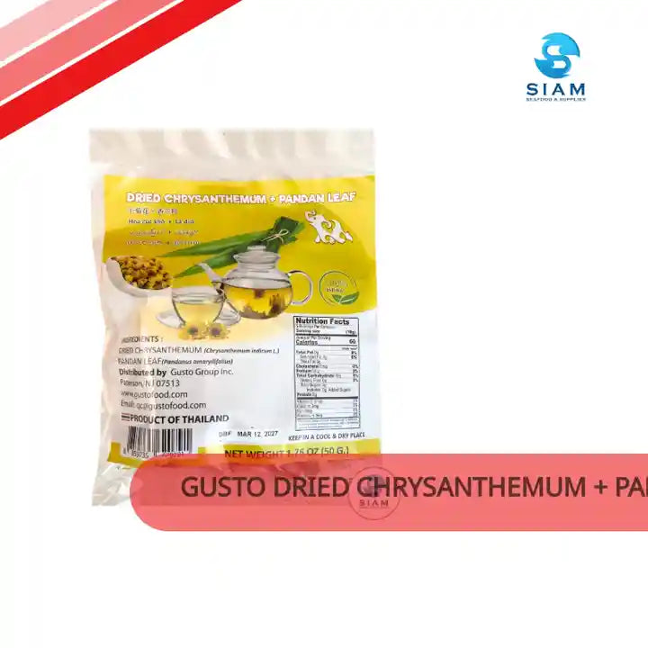 Gusto Dried Chrysanthemum + Pandan Leaf (1.76 oz) ดอกเก็กฮวยผสมใบเตยแห้ง กัสโต้ by@Outfy