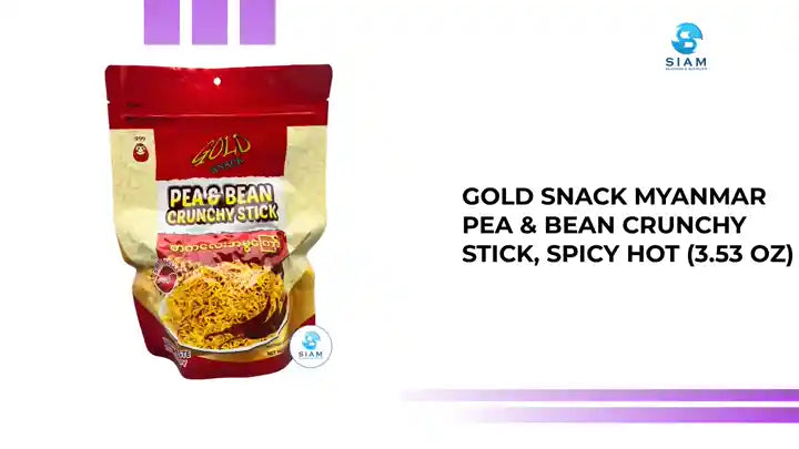 Gold Snack Myanmar Pea &amp; Bean Crunchy Stick, Spicy Hot (3.53 oz) by@Outfy
