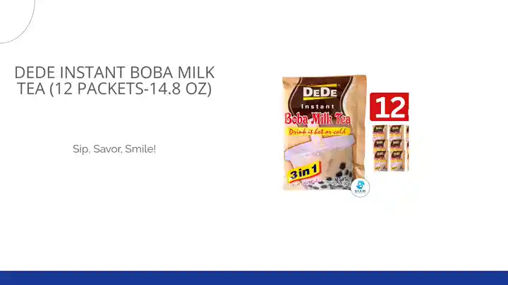 DeDe Instant Boba Milk Tea (12 packets-14.8 oz) ชานมไข่มุกพร้อมชง ตราดีดี by@Outfy