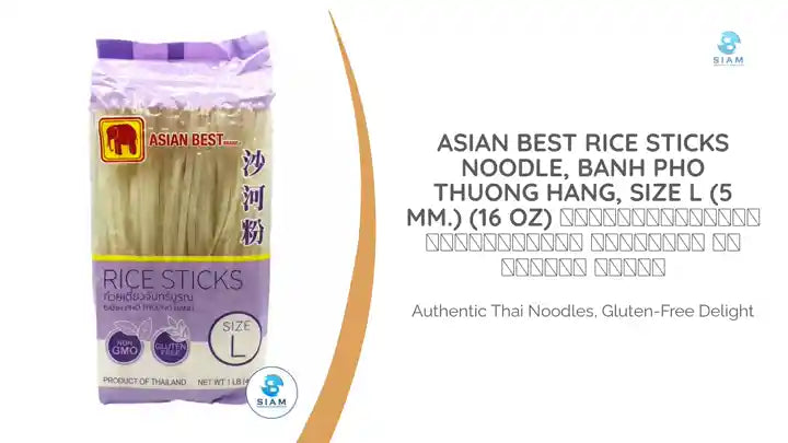 Asian Best Rice Sticks Noodle, banh pho thuong hang, Size L (5 mm.) (16 oz) เส้นก๋วยเตี๋ยวจันทร์บูรณ์ ขนาดใหญ่ เอเชี่ยน เบสท์ by@Outfy