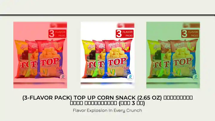 (3-Flavor Pack) Top Up Corn Snack (2.65 oz) ข้าวโพดอบกรอบ ตราท๊อปอัพ (รวม 3 รส) by@Outfy