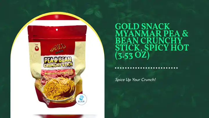 Gold Snack Myanmar Pea &amp; Bean Crunchy Stick, Spicy Hot (3.53 oz) by@Outfy