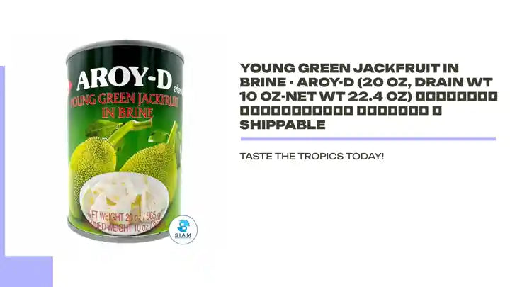 Young Green Jackfruit in Brine - Aroy-D (20 oz, Drain Wt 10 oz-Net Wt 22.4 oz) ขนุนอ่อนในน้ำเกลือ อร่อยดี 📦shippable by@Outfy