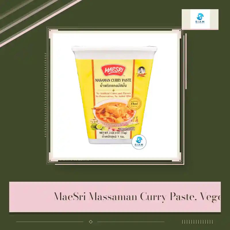 MaeSri Massaman Curry Paste, Vegetarian, Size L (2.2 lb) น้ำพริกแกงมัสมั่น ขนาด 1 กก. by@Outfy
