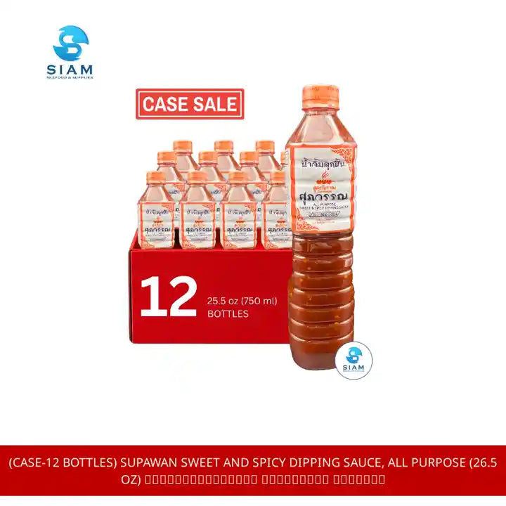 (Case-12 bottles) Supawan Sweet and Spicy Dipping Sauce, All Purpose (26.5 oz) น้ำจิ้มลูกชิ้น สูตรโบราณ ศุภวรรณ by@Outfy