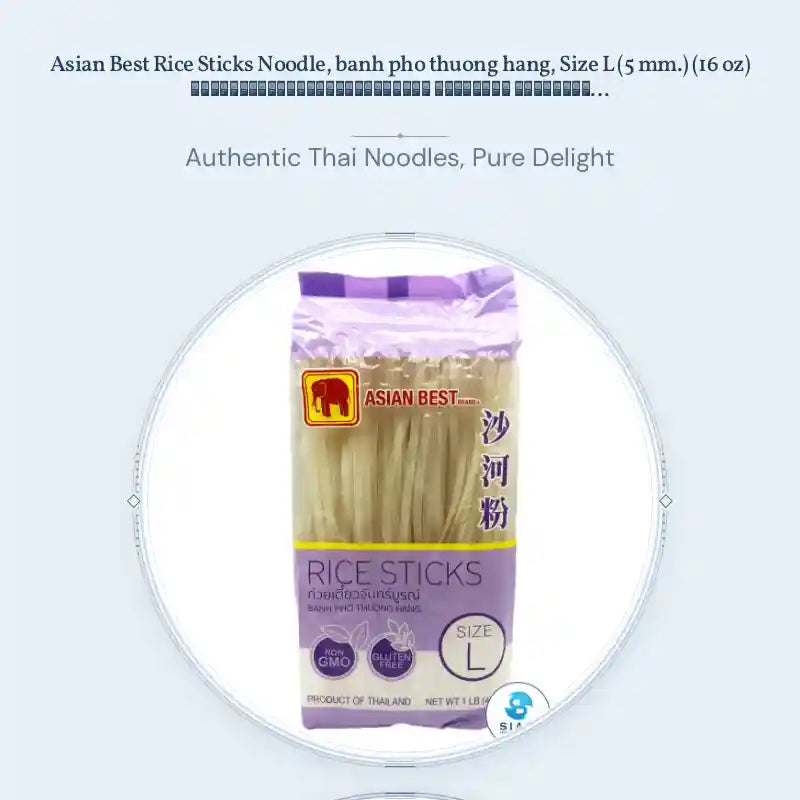 Asian Best Rice Sticks Noodle, banh pho thuong hang, Size L (5 mm.) (16 oz) เส้นก๋วยเตี๋ยวจันทร์บูรณ์ ขนาดใหญ่ เอเชี่ยน เบสท์ by@Outfy
