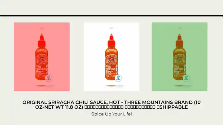Original Sriracha Chili Sauce, Hot - Three Mountains Brand (10 oz-Net Wt 11.8 oz) ซอสพริกศรีราชา ตราสามภูเขา 📦shippable by@Outfy