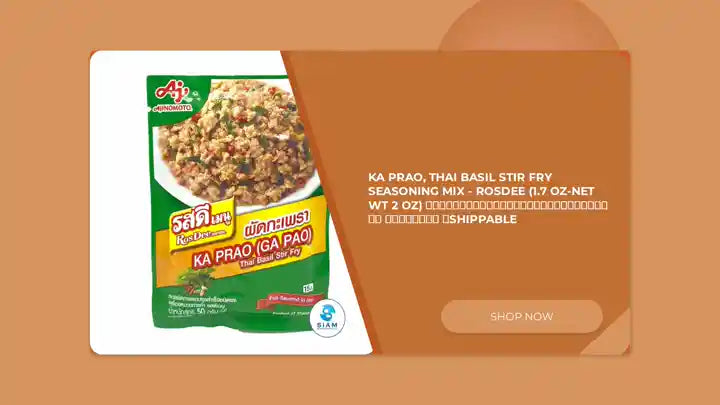 Ka Prao, Thai Basil Stir Fry Seasoning Mix - RosDee (1.7 oz-Net Wt 2 oz) ซอสผัดกะเพราปรุงสำเร็จชนิดผง รสดีเมนู 📦shippable by@Outfy